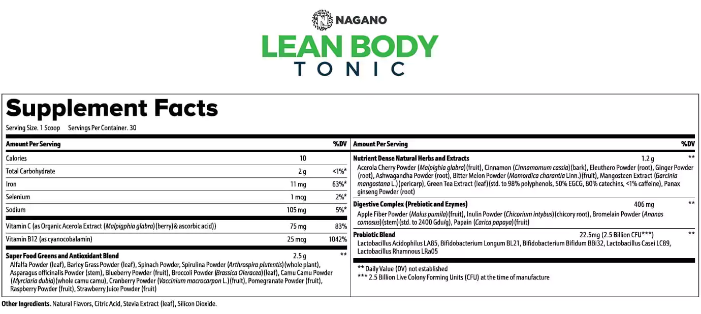 nagano lean body tonic supplement